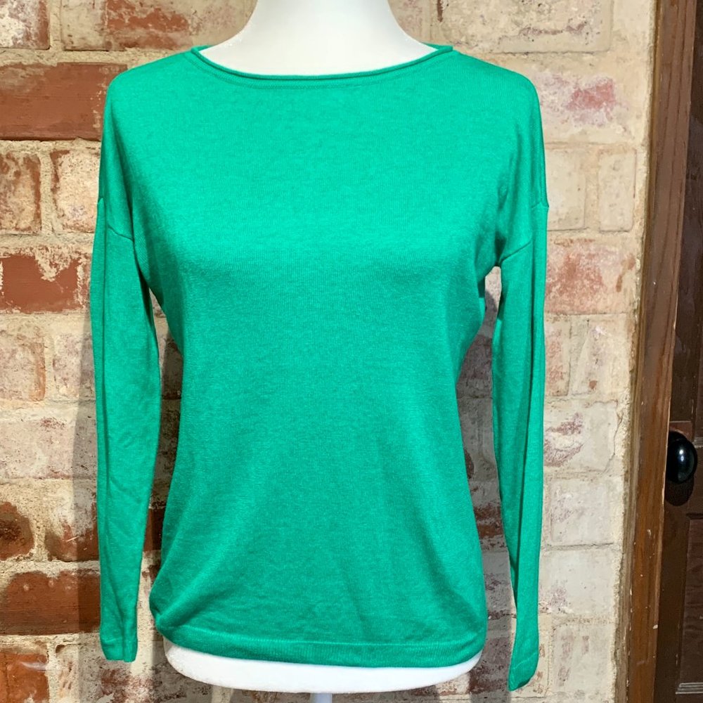 Talbots kelly green fine knit sweater I Size P / Petite